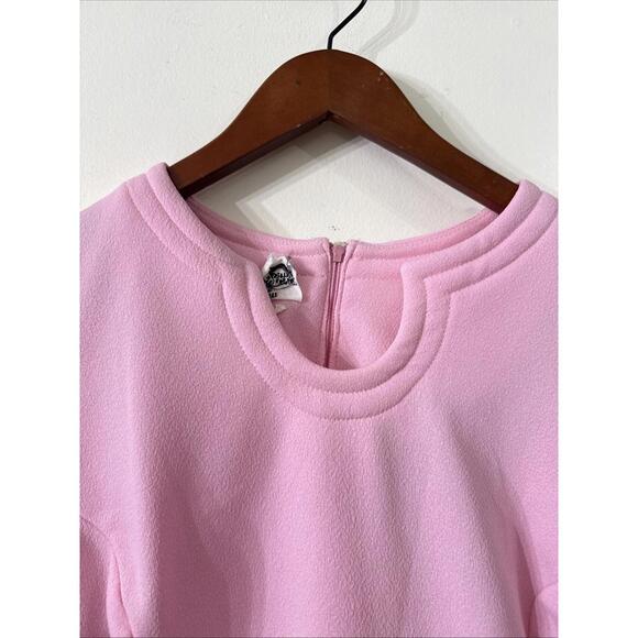 VTG 70s Sz 14 Pink Floral Maxi Dress High Waist Mod Retro Hippie Festival Garden - Picture 2 of 11